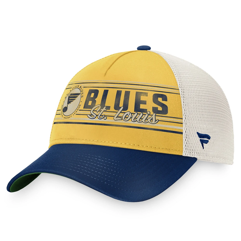 Casquette de camionneur rétro classique Fanatics Gold/Royal St. Louis Blues pour hommes