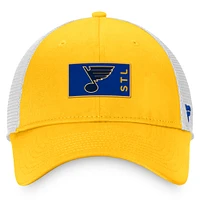 Men's Fanatics Gold/White St. Louis Blues Authentic Pro Rink Trucker Snapback Hat