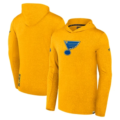 Men's Fanatics Gold St. Louis Blues Authentic Pro Pullover Hoodie