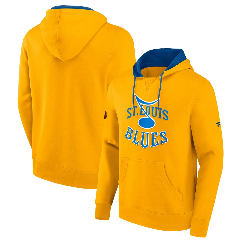 Sweat à capuche avec logo de l'équipe Fanatics Gold St. Louis Blues Special Edition 2.0 pour hommes