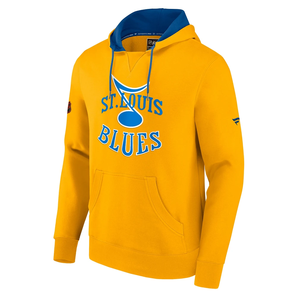 Sweat à capuche avec logo de l'équipe Fanatics Gold St. Louis Blues Special Edition 2.0 pour hommes