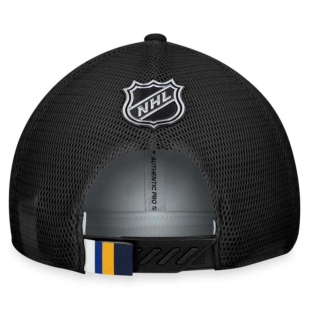 Casquette réglable St. Louis Blues Authentic Pro Home Ice Trucker Fanatics pour hommes, gris/noir