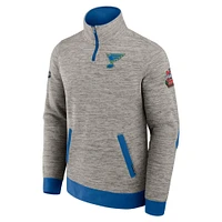 Men's Fanatics  Gray St. Louis Blues 2025 NHL Winter Classic Authentic Pro Quarter-Zip Sweatshirt