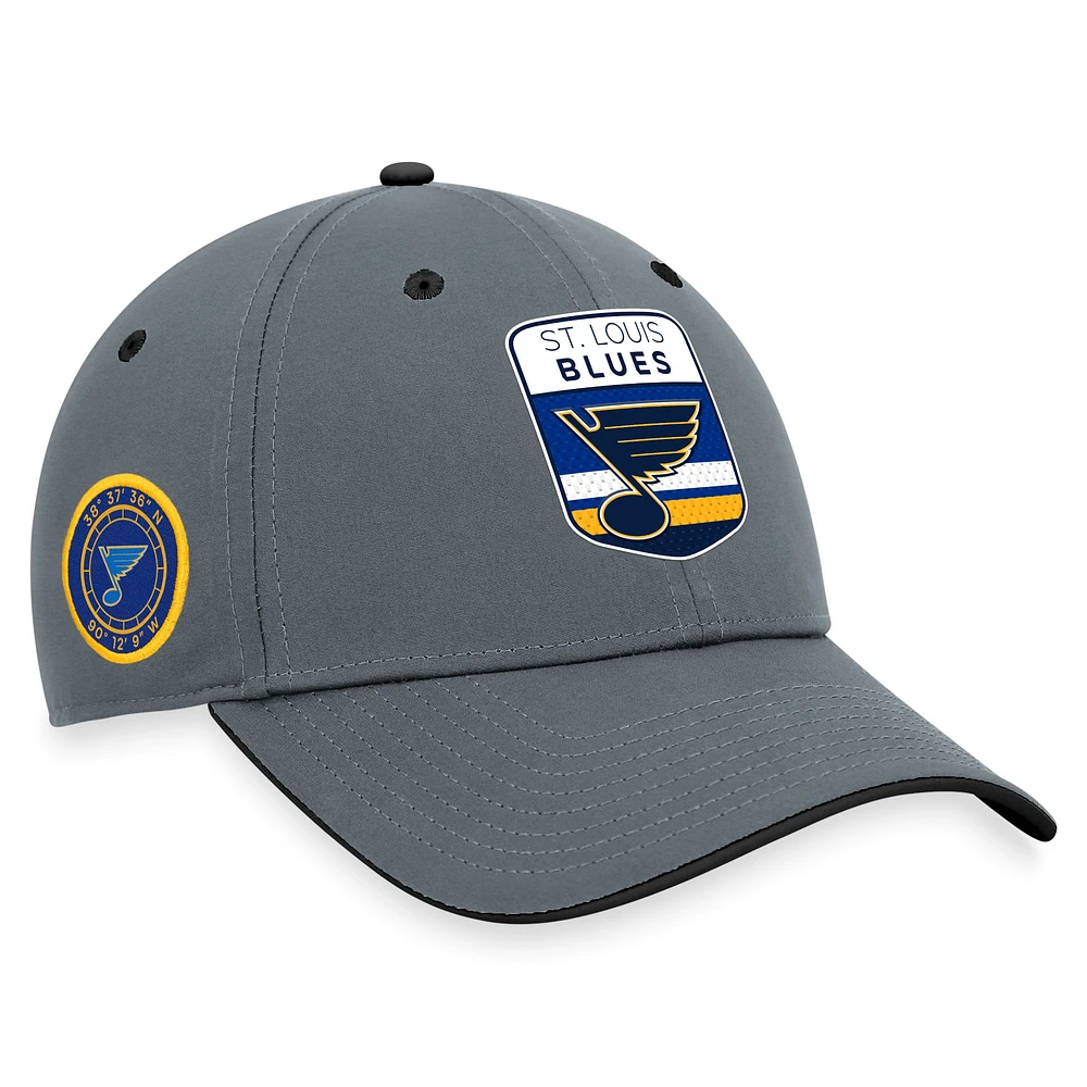 Casquette Fanatics Grey St. Louis Blues Authentic Pro Home Ice Flex pour hommes