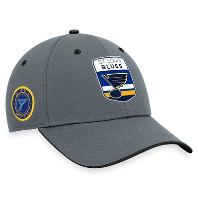 Casquette Fanatics Grey St. Louis Blues Authentic Pro Home Ice Flex pour hommes