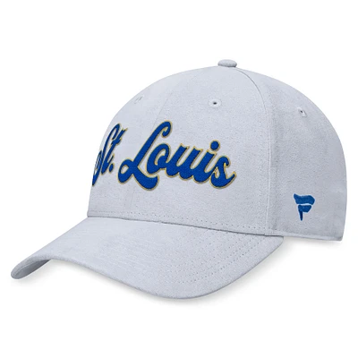 Casquette ajustable fanatiques grise pour homme St. Louis Blues Heritage