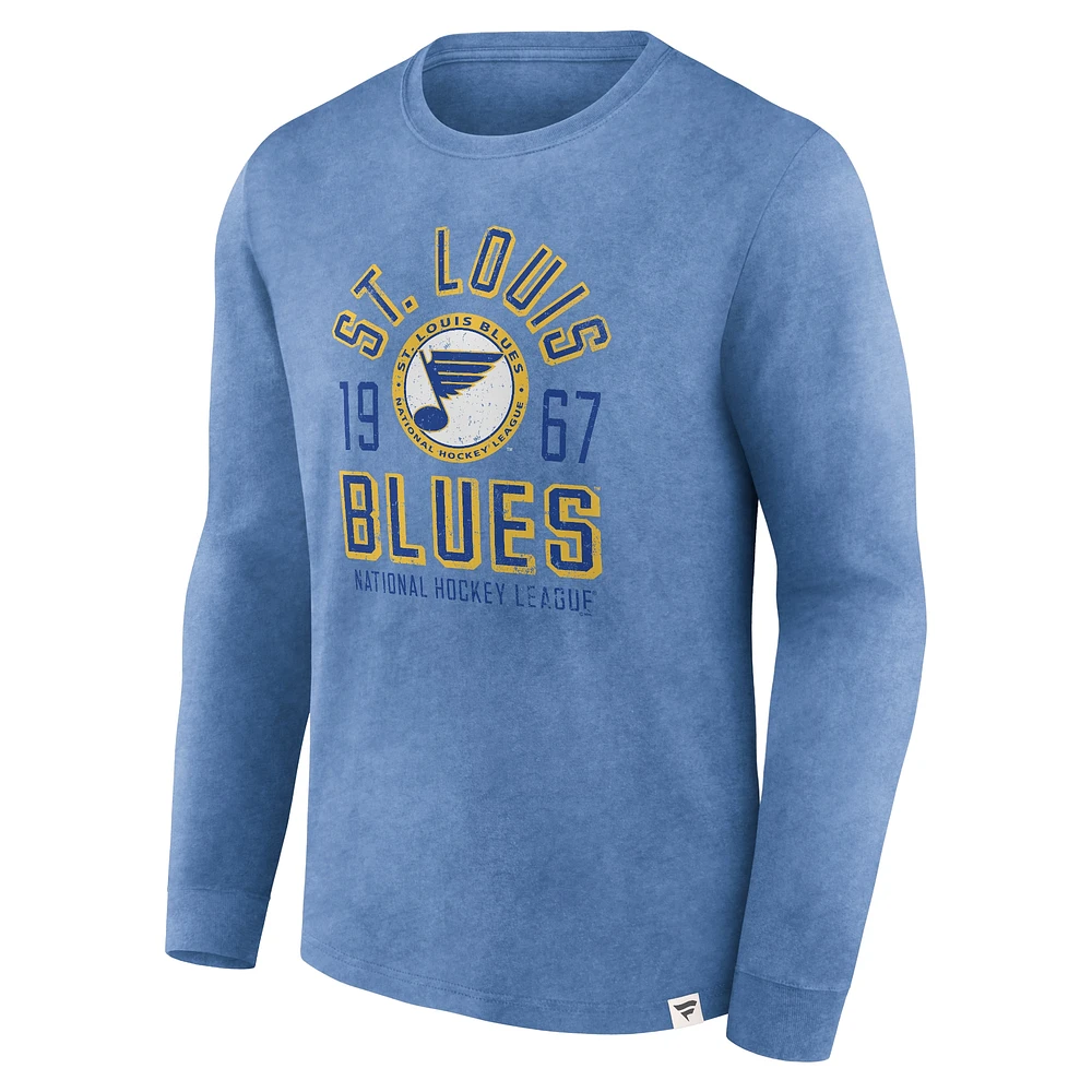 Men's Fanatics Heather Blue St. Louis Blues Keep The Zone Long Sleeve T-Shirt