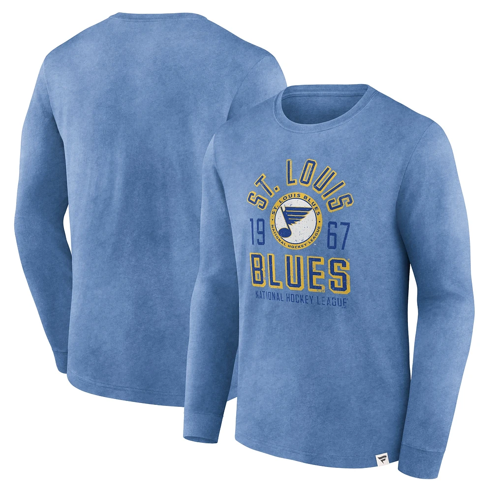 T-shirt à manches longues Fanatics Heather Blue St. Louis Blues pour hommes Keep The Zone