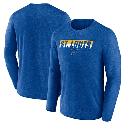 T-shirt à manches longues de transition Fanatics Heather Blue pour hommes des Blues St. Louis