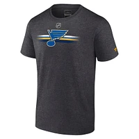 Men's Fanatics Heather Charcoal St. Louis Blues Authentic Pro Secondary T-Shirt