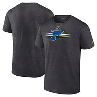 Men's Fanatics Heather Charcoal St. Louis Blues Authentic Pro Secondary T-Shirt