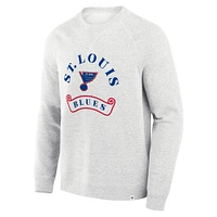 Men's Fanatics Heather Gray St. Louis Blues Banner Fleece Raglan Pullover Sweatshirt