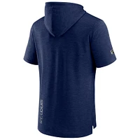 Men's Fanatics  Heather Navy St. Louis Blues Authentic Pro Pullover Hoodie