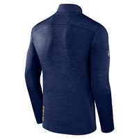 Haut pull à quart de zip Authentic Pro Fanatics Heather Navy St. Louis Blues pour hommes