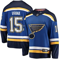 Maillot Fanatics Jakub Vrana pour hommes, bleu, St. Louis Blues Home Breakaway