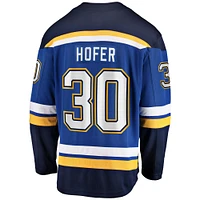 Men's Fanatics Joel Hofer Blue St. Louis Blues Home Premier Breakaway Player Jersey