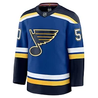 Maillot Jordan Binnington bleu de qualité supérieure pour homme des St. Louis Blues à domicile Fanatics