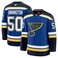 Maillot Jordan Binnington bleu de qualité supérieure pour homme des St. Louis Blues à domicile Fanatics