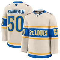 Men's Fanatics Jordan Binnington Cream St. Louis Blues 2025 NHL Winter Classic Premium Player Jersey