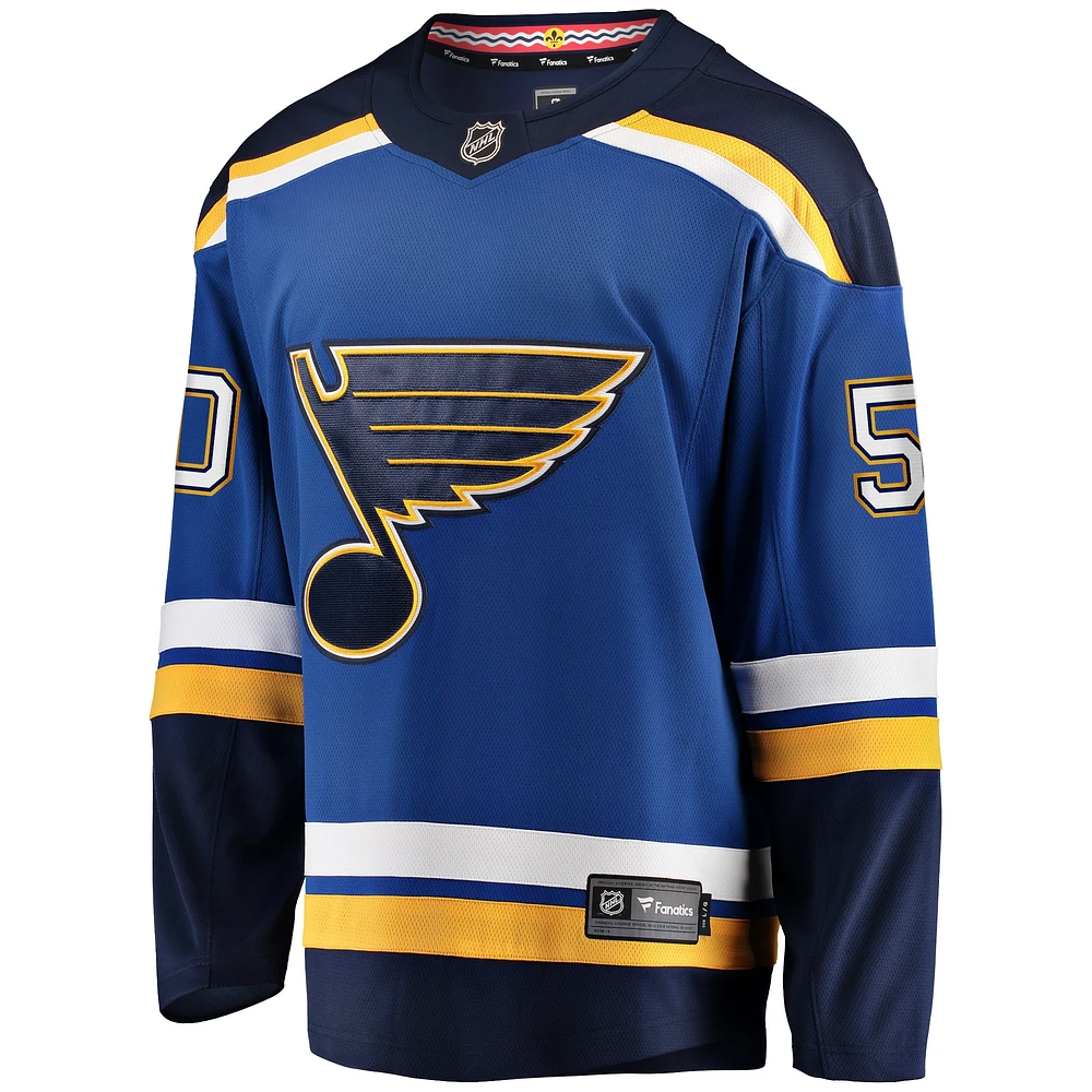 Men's Fanatics Jordan Binnington Royal St. Louis Blues Home - Breakaway Player Jersey