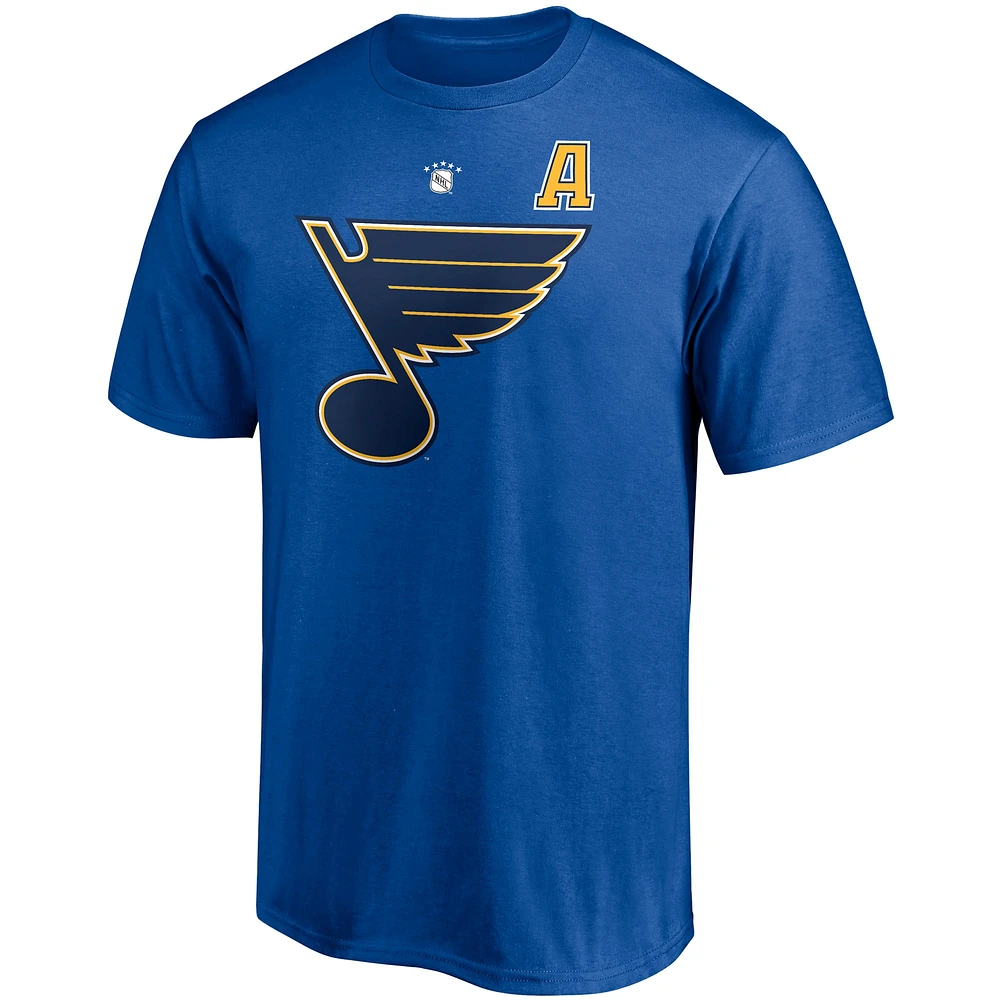 Men's Fanatics Keith Tkachuk Blue St. Louis Blues Authentic Stack Retired Player Nickname & Number T-Shirt