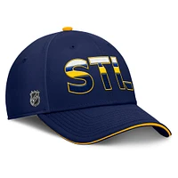 Men's Fanatics Navy/Gold St. Louis Blues Authentic Pro Rink Team Code Flex Hat