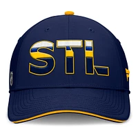 Men's Fanatics Navy/Gold St. Louis Blues Authentic Pro Rink Team Code Flex Hat