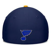 Casquette Fanatics pour homme bleu marine/or St. Louis Blues Authentic Pro Rink Team Code Flex