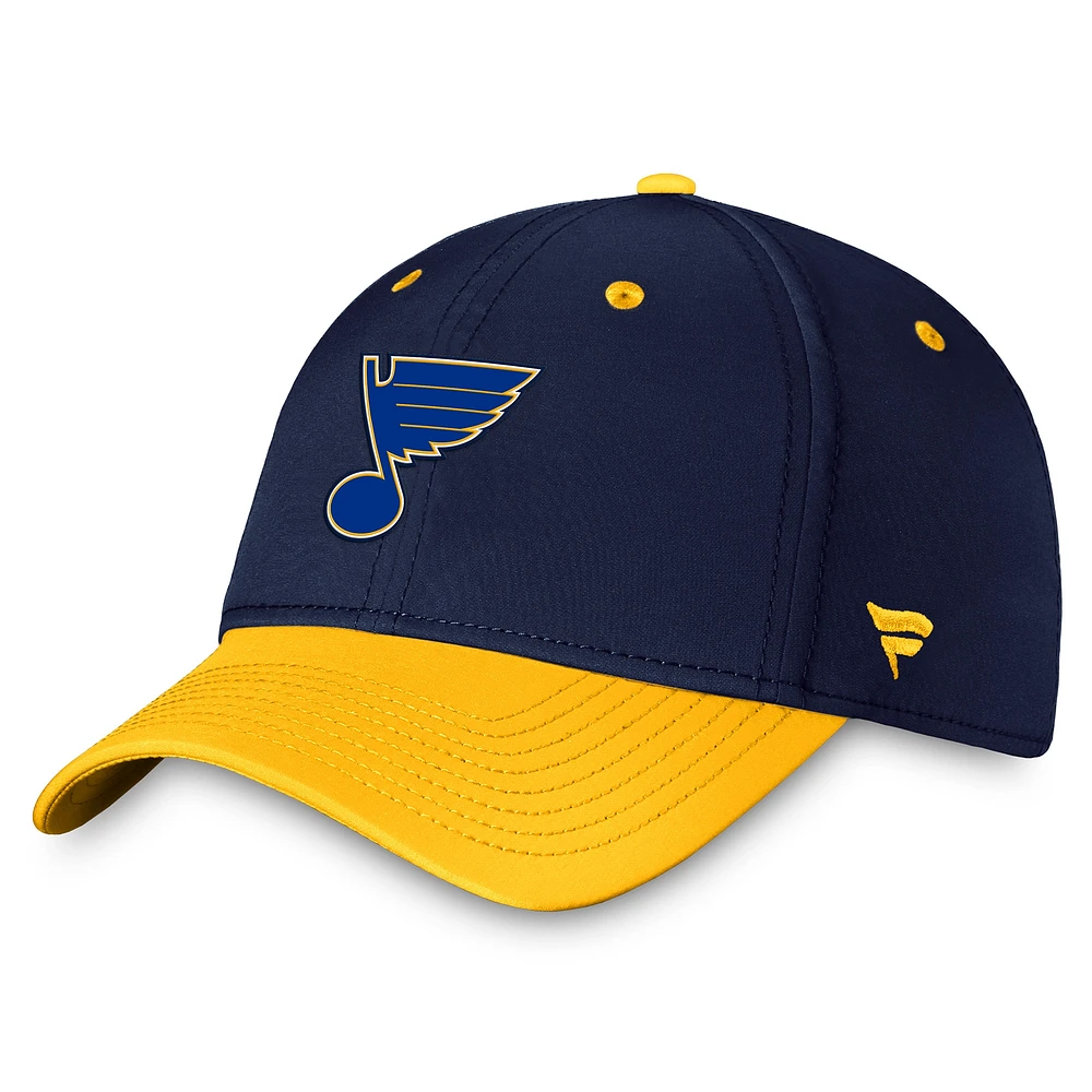 Men's Fanatics  Navy/Gold St. Louis Blues Authentic Pro Rink Two-Tone Flex Hat