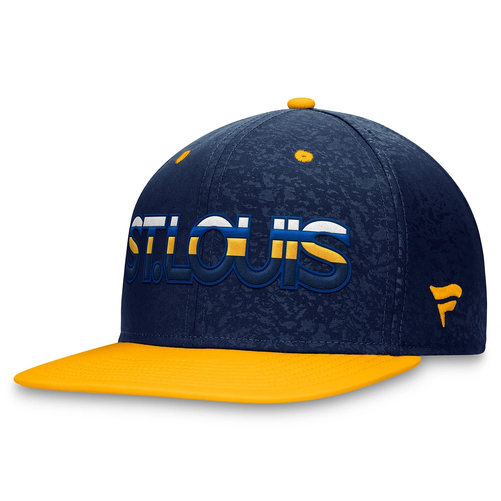 Men's Fanatics  Navy/Gold St. Louis Blues Authentic Pro Rink Two-Tone Snapback Hat