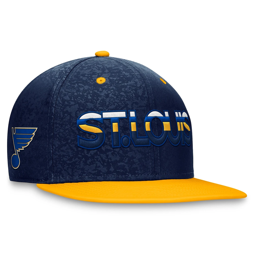 Men's Fanatics  Navy/Gold St. Louis Blues Authentic Pro Rink Two-Tone Snapback Hat