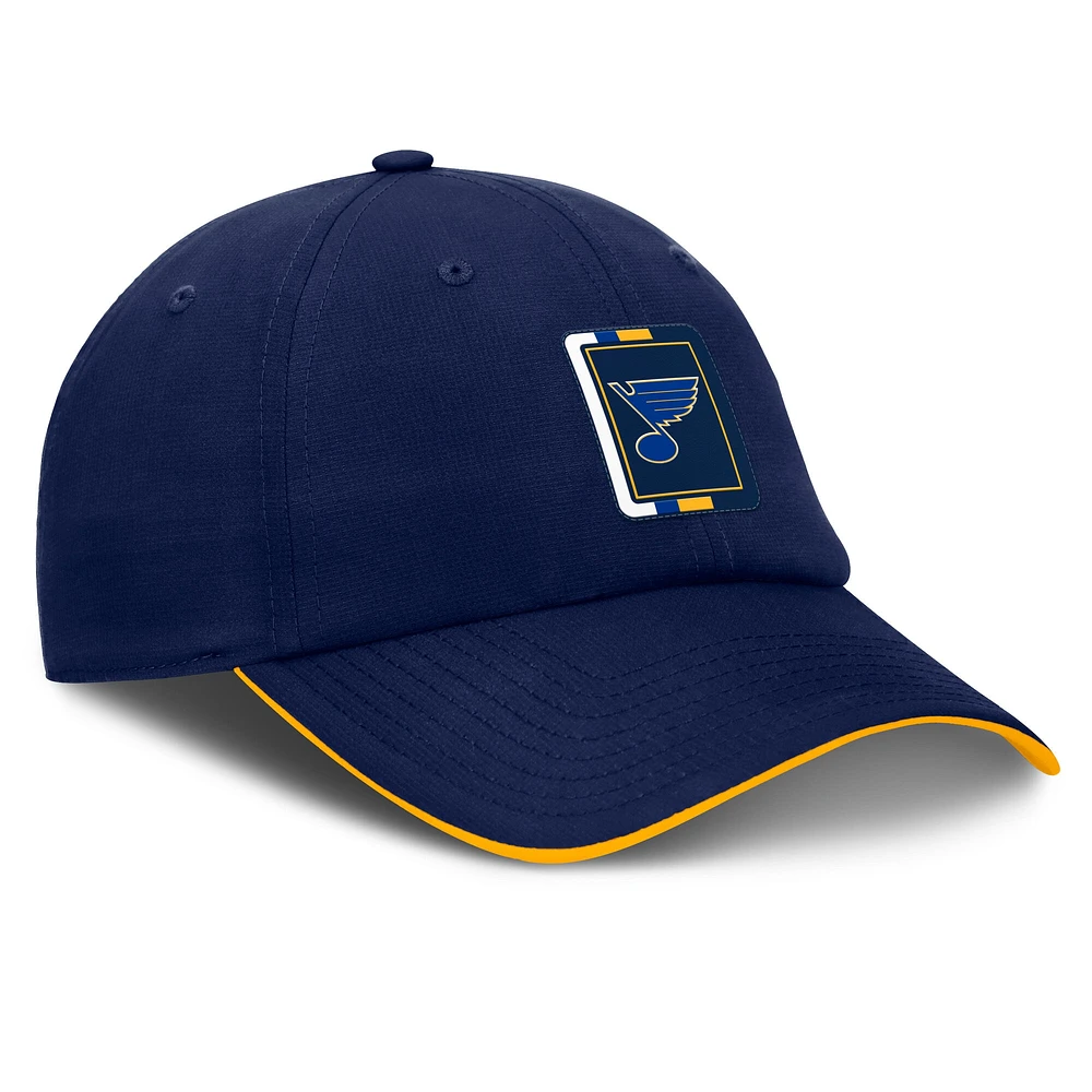 Men's Fanatics Navy/Gold St. Louis Blues Authentic Pro Ripstop Adjustable Hat