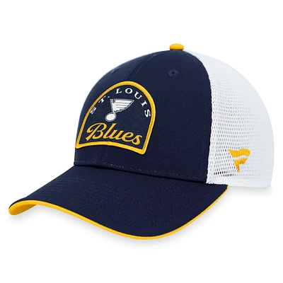 Casquette ajustable fondamentale St. Louis Blues Fanatics pour hommes, bleu marine/blanc