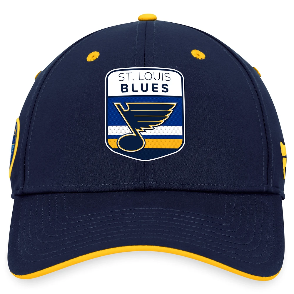 Casquette flexible de repêchage la LNH 2023 Fanatics pour hommes, bleu marine, St. Louis Blues