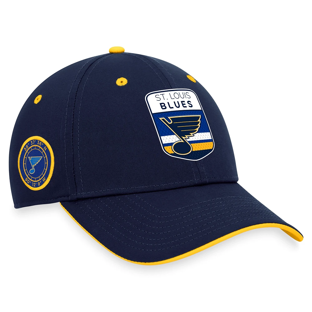 Casquette flexible de repêchage la LNH 2023 Fanatics pour hommes, bleu marine, St. Louis Blues