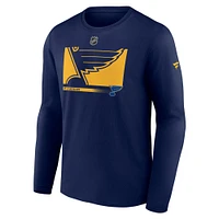 Men's Fanatics Navy St. Louis Blues Authentic Pro Core Collection Secondary Long Sleeve T-Shirt