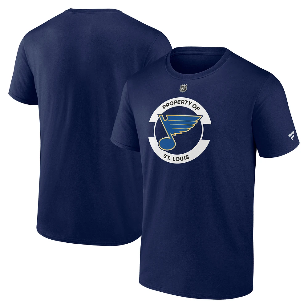 T-shirt secondaire authentique Pro Core bleu marine pour homme des Blues de St. Louis Fanatics