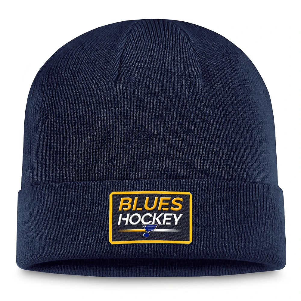 Men's Fanatics  Navy St. Louis Blues Authentic Pro Cuffed Knit Hat