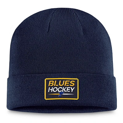 Bonnet en tricot à revers Authentic Pro Fanatics Navy St. Louis Blues pour hommes