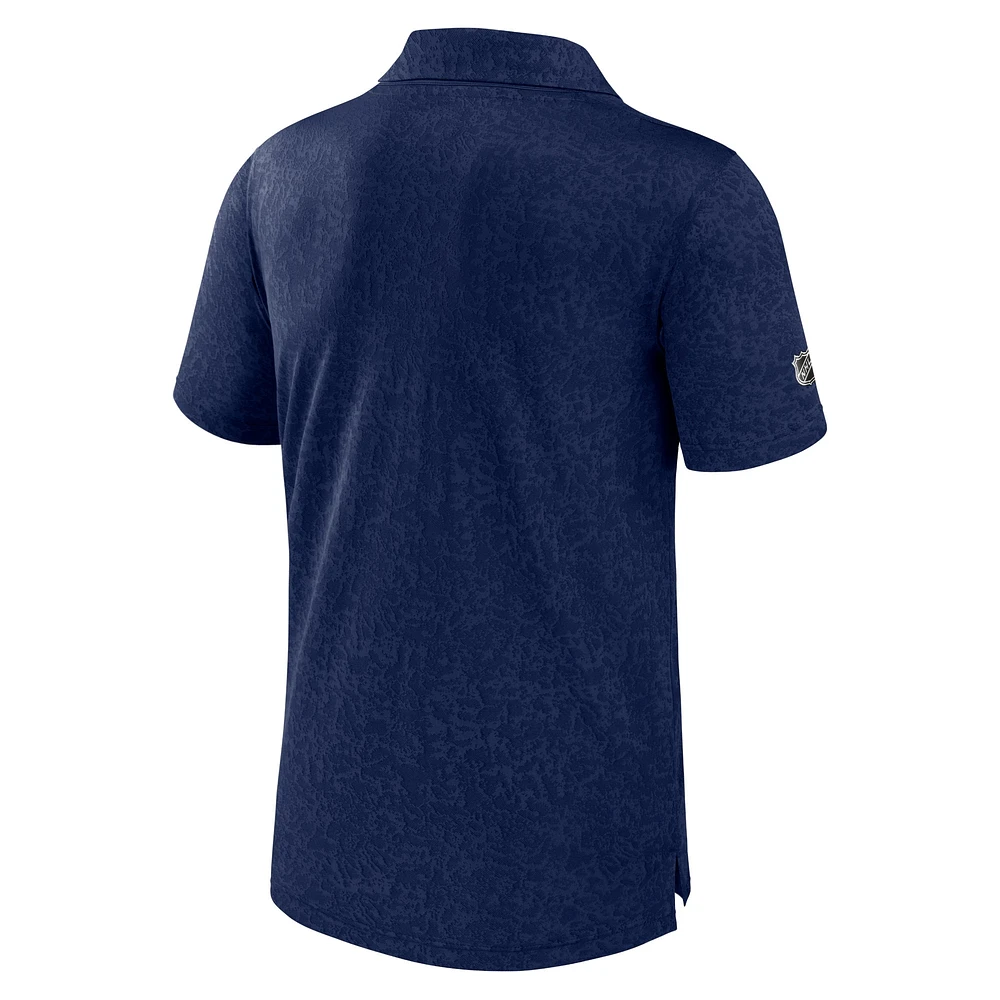 Men's Fanatics  Navy St. Louis Blues Authentic Pro Jacquard Polo