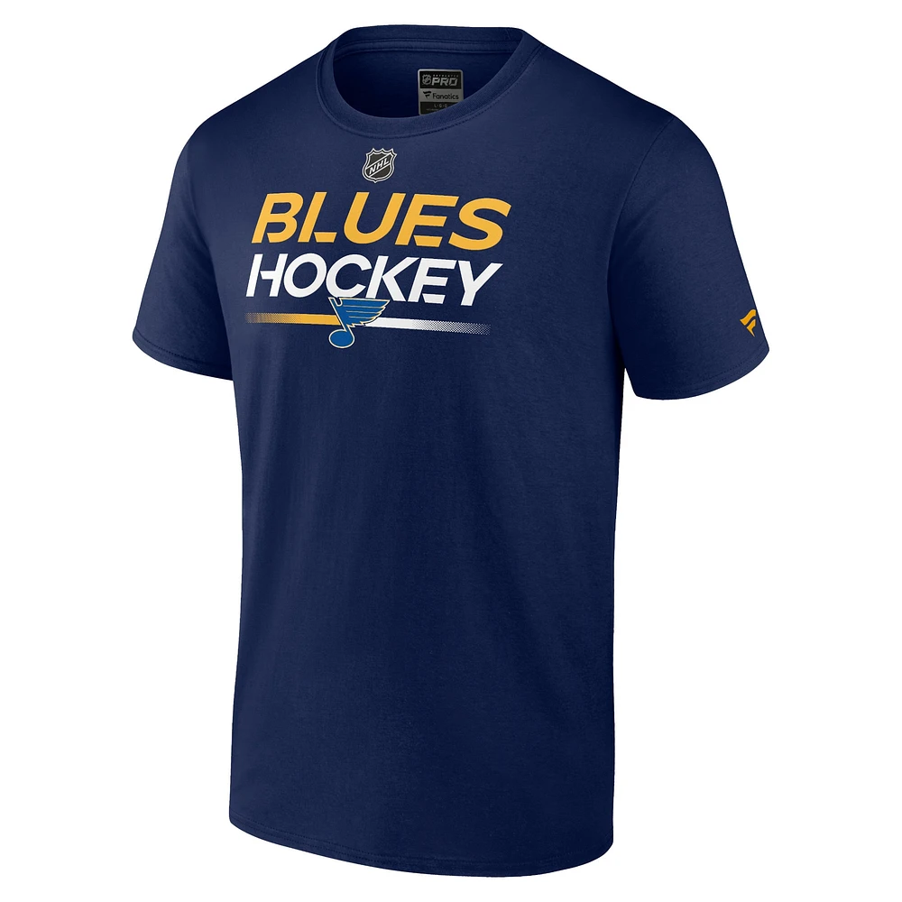 T-shirt Fanatics Navy St. Louis Blues Authentic Pro Primary pour hommes