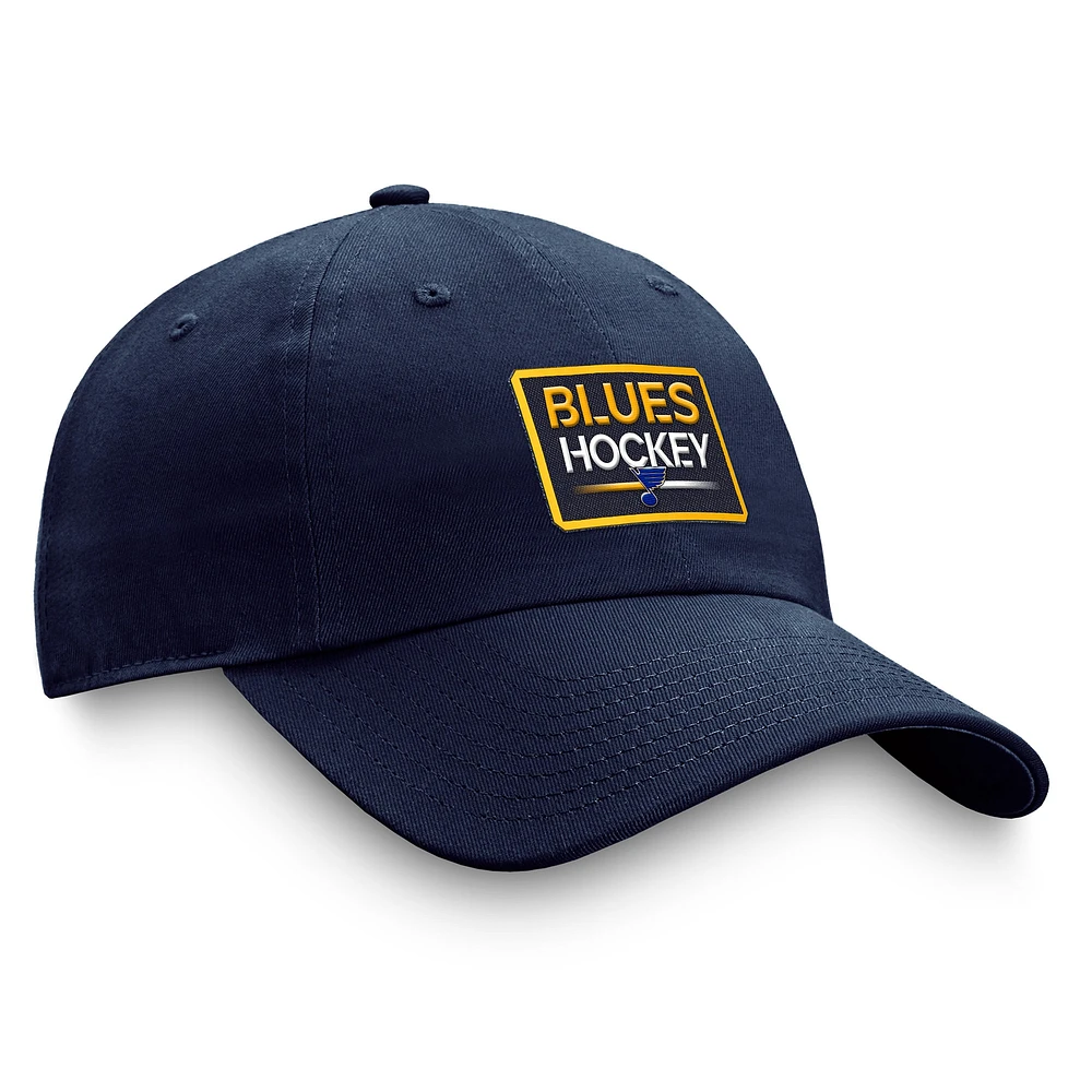 Casquette réglable Fanatics Navy St. Louis Blues Authentic Pro Prime pour hommes