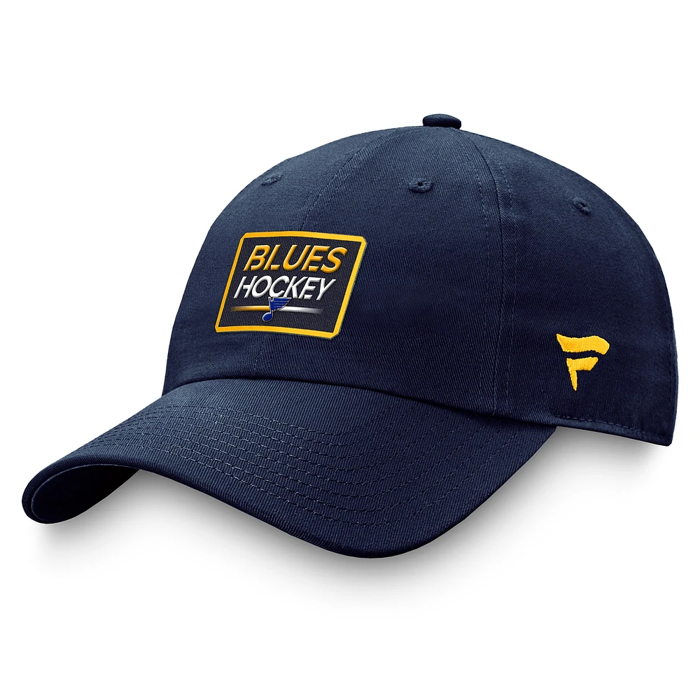 Casquette réglable Fanatics Navy St. Louis Blues Authentic Pro Prime pour hommes