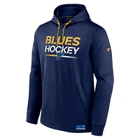 Men's Fanatics  Navy St. Louis Blues Authentic Pro Pullover Hoodie