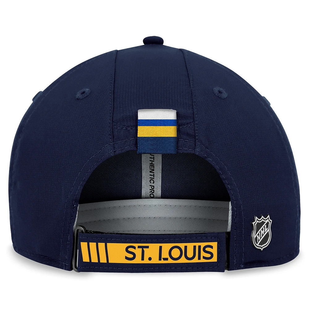 Men's Fanatics  Navy St. Louis Blues Authentic Pro Rink Adjustable Hat