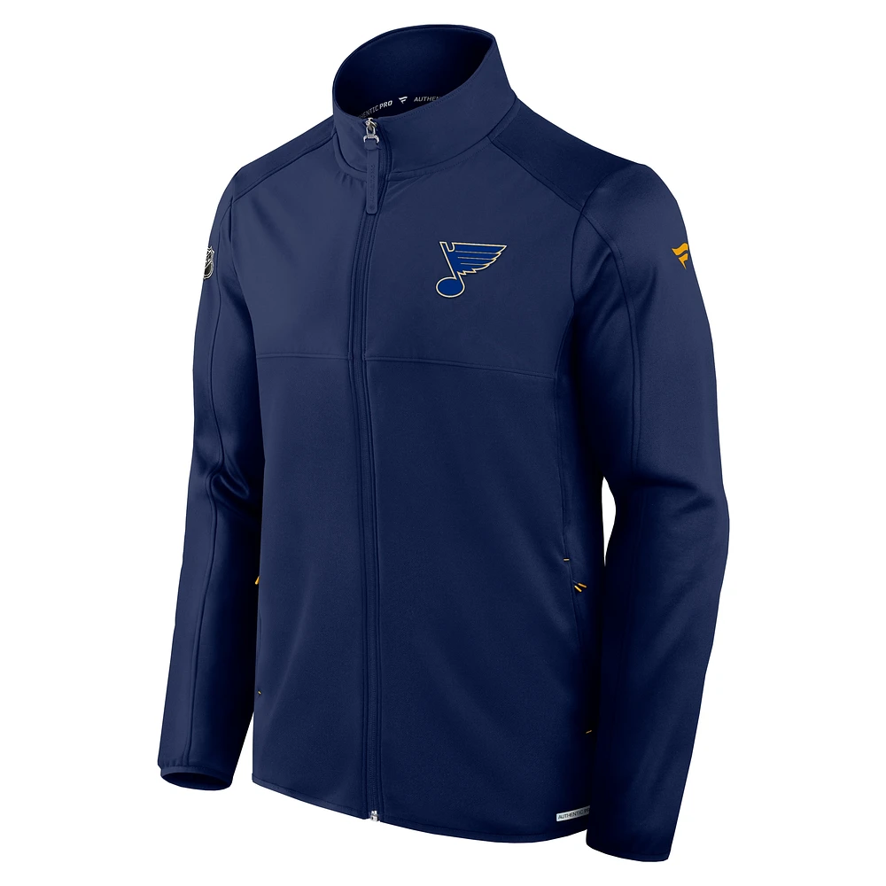Men's Fanatics Navy St. Louis Blues Authentic Pro Rink Fleece Full-Zip Jacket