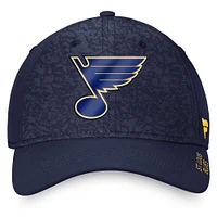 Casquette Fanatics Authentic Pro Rink Flex bleu marine pour homme des Blues de St. Louis