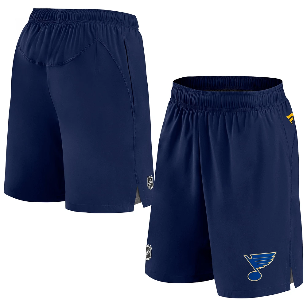 Short de patinoire authentique Pro St. Louis Blues Fanatics bleu marine pour hommes