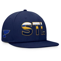 Casquette Snapback authentique Pro Rink des Blues de St. Louis pour hommes Fanatics bleu marine