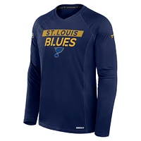 Men's Fanatics Navy St. Louis Blues Authentic Pro Rink Tech Long Sleeve T-Shirt